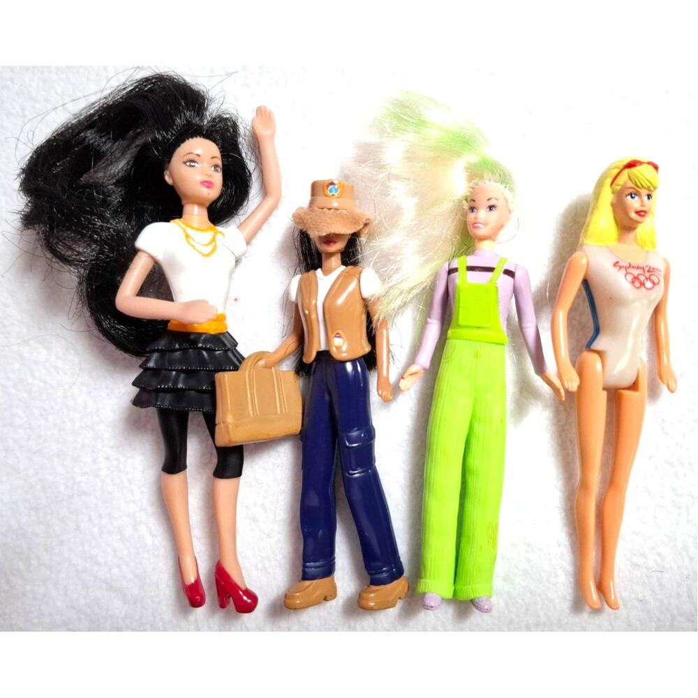 Mcdonalds Happy Meal Barbie Dolls Lot Raquelle Safari Skipper Sydney Olympics